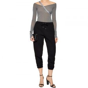 Helmut Lang Xs metallic elastic strap top